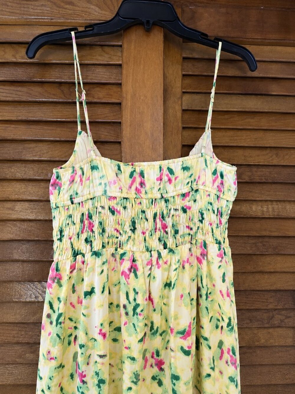 ASTR The Label Floral Smocked Midi Dress M Yellow Wedding Guest NWOT - Picture 6 of 10